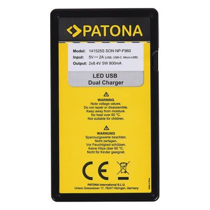 PATONA - Laturi Dual Sony NP-F970/F960/F950 USB