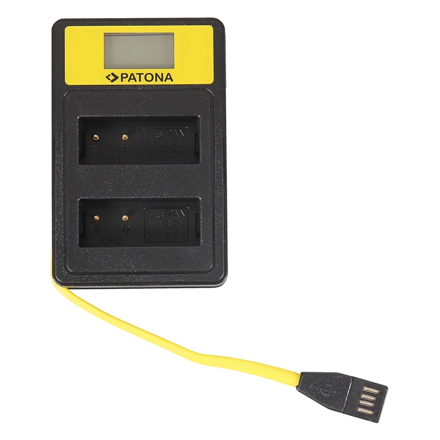 PATONA - Laturi Kaksi Panasonic DMW-BLG10 LCD-näytöllä, USB