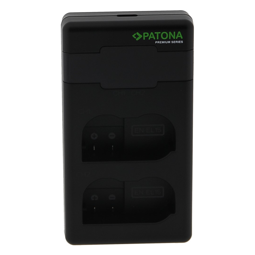 PATONA - Pikalaturi Dual Nikon EN-EL15/EN-EL15C + kaapeli USB-C 0,6m