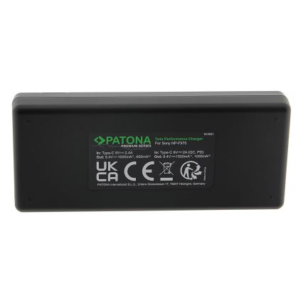 PATONA - Pikalaturi Dual Sony F550/F750/F970/FM50 + kaapeli USB-C 0,6m