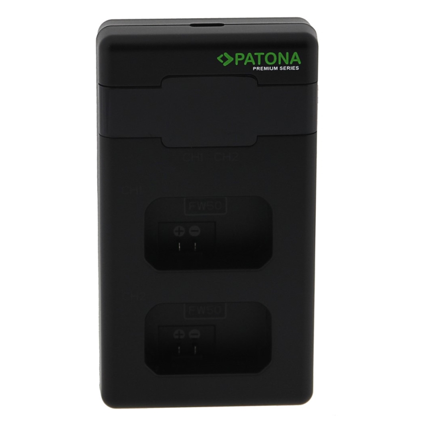 PATONA - Pikalaturi Dual Sony NP-FW50 + kaapeli USB-C 0,6m