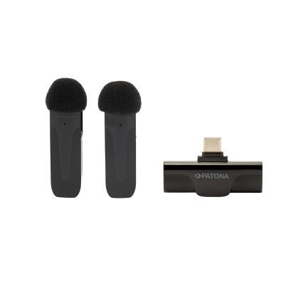 PATONA - SETTI 2x Langaton mikrofoni älypuhelimille USB-C 5V