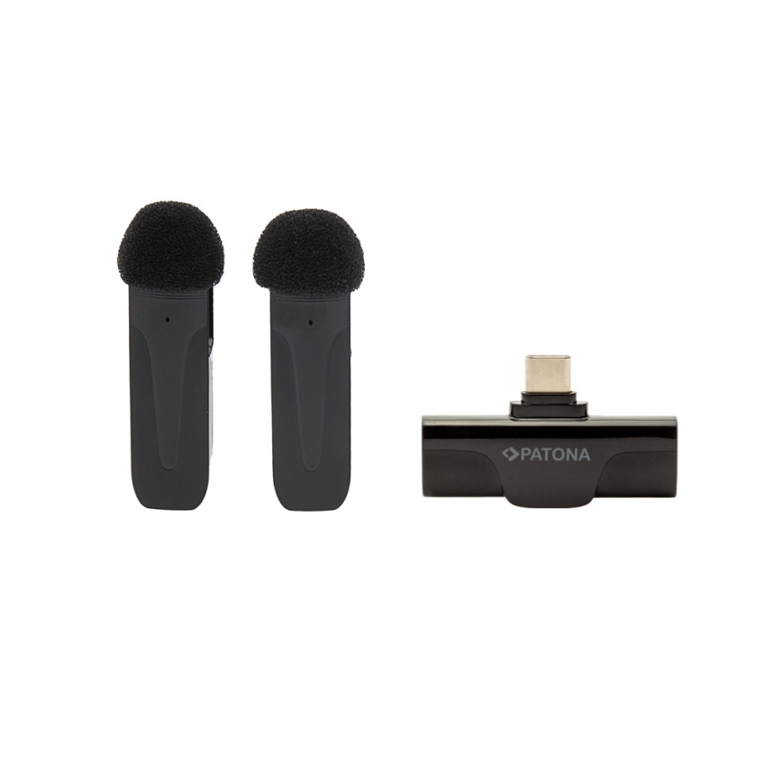 PATONA - SETTI 2x Langaton mikrofoni älypuhelimille USB-C 5V