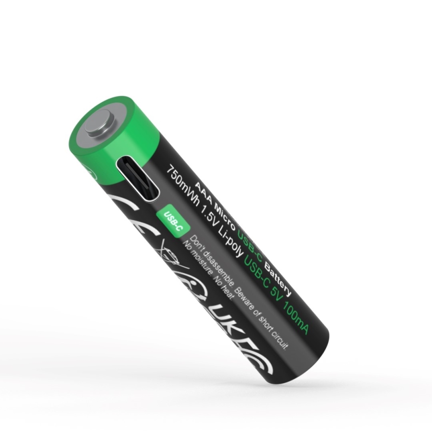 PATONA - SETTI 4x Akku AAA/LR03 Li-Pol 500mAh 1,5V kanssa USB-C lataus