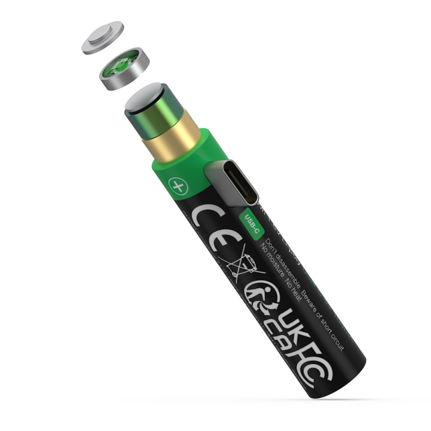 PATONA - SETTI 4x Akku AAA/LR03 Li-Pol 500mAh 1,5V kanssa USB-C lataus