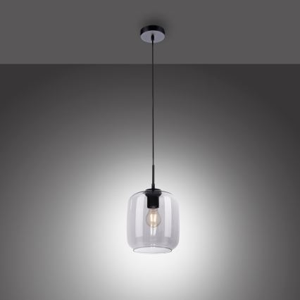 Paul Neuhaus 2002-25 - Kattokruunu johdossa SHITAKE 1xE27/10W/230V halkaisija 20 cm savustettu