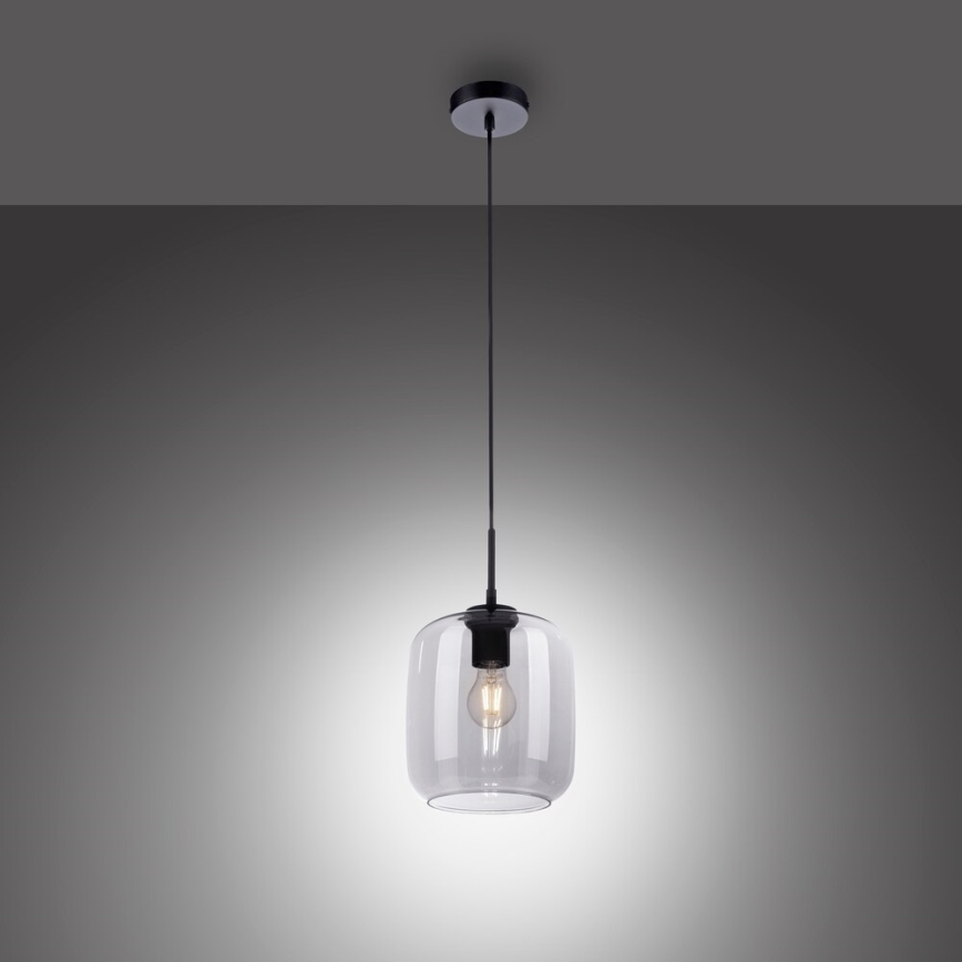 Paul Neuhaus 2002-25 - Kattokruunu johdossa SHITAKE 1xE27/10W/230V halkaisija 20 cm savustettu