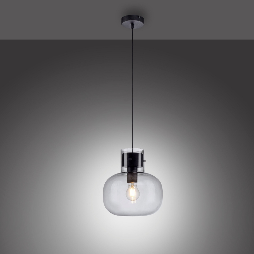Paul Neuhaus 2003-25 - Kattokruunu johdossa SHITAKE 1xE27/10W/230V halkaisija 25 cm savustettu