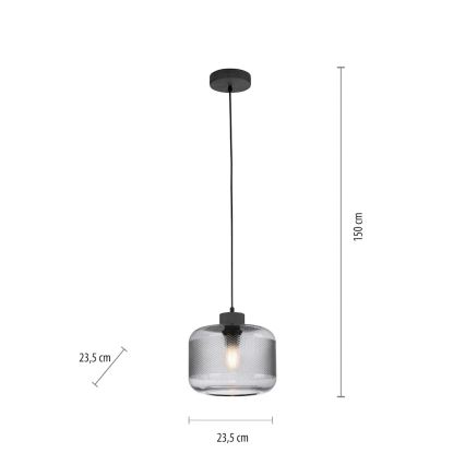 Paul Neuhaus 2005-25 - Kattokruunu johdossa BOLETUS 1xE27/10W/230V halkaisija 23,5 cm harmaa