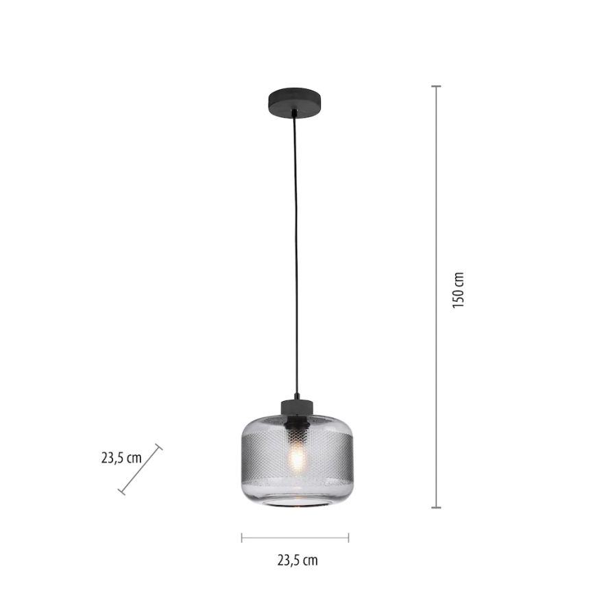 Paul Neuhaus 2005-25 - Kattokruunu johdossa BOLETUS 1xE27/10W/230V halkaisija 23,5 cm harmaa