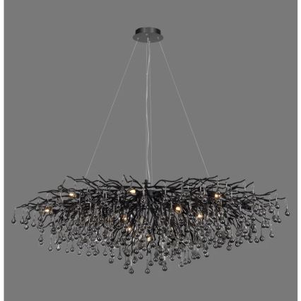 Paul Neuhaus 2031-18 - Riippuvalaisin kaapelilla ICICLE 15xG9/40W/230V 75x150 cm musta
