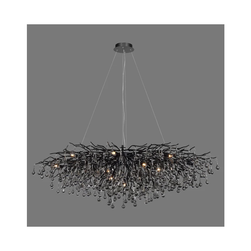 Paul Neuhaus 2031-18 - Riippuvalaisin kaapelilla ICICLE 15xG9/40W/230V 75x150 cm musta