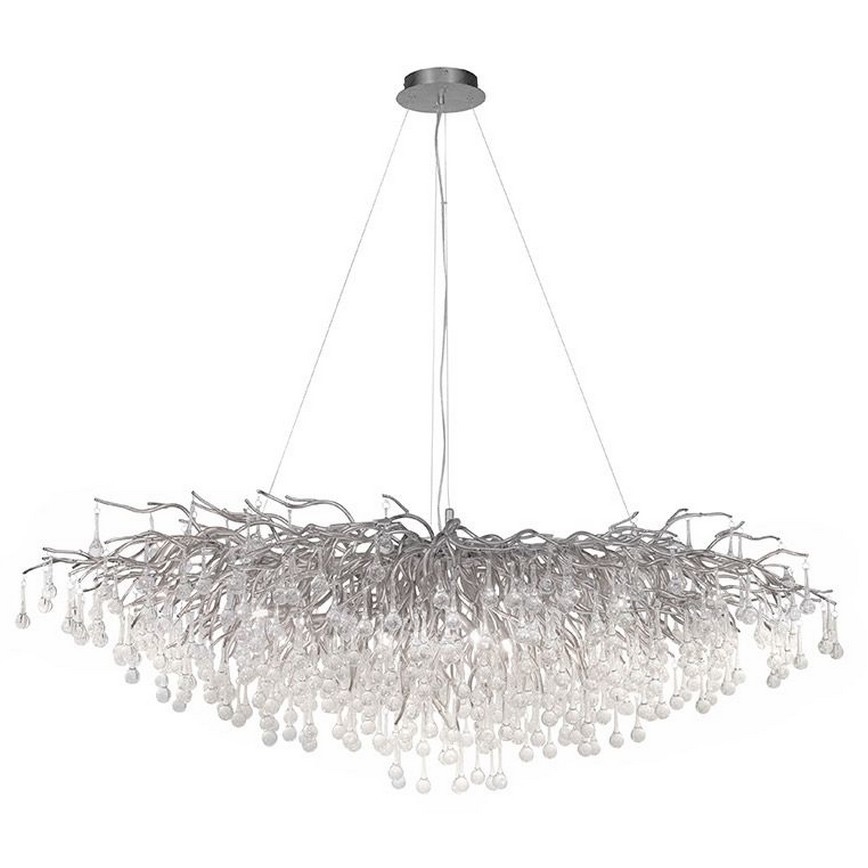 Paul Neuhaus 2031-55 - Kattokruunu johdossa ICICLE 15xG9/40W/230V 75x150 cm kiiltävä kromi