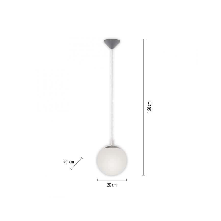 Paul Neuhaus 2072-55 - Kattokruunu johdossa BOLO 1xE27/60W/230V halkaisija 20 cm
