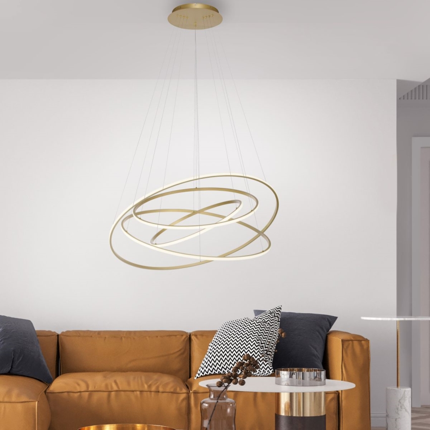 Paul Neuhaus 2124-60 - Himmennettävä LED-kattokruunu johdossa TESSARA LED/97W/230V 2700-5000K + kauko-ohjaus
