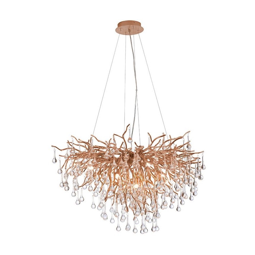 Paul Neuhaus 2192-11 - Kattokruunu johdossa ICICLE 10xG9/40W/230V 50x100 cm messinki