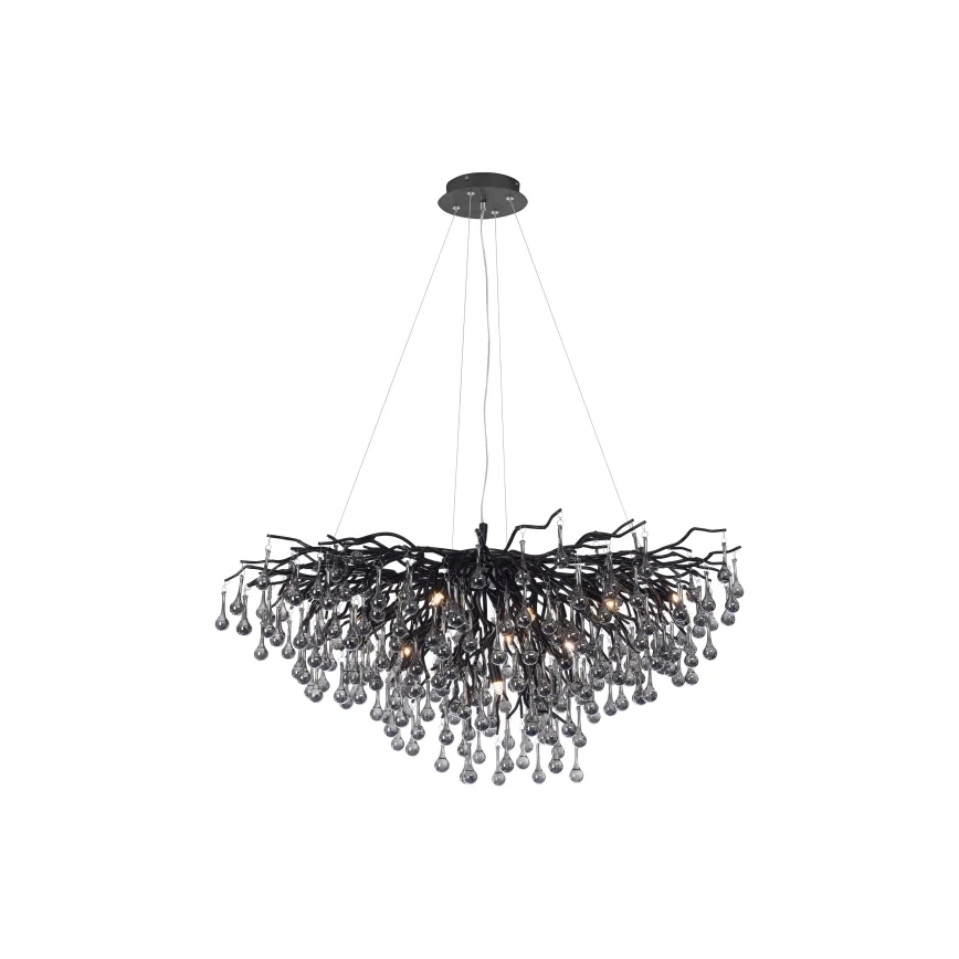 Paul Neuhaus 2192-18 - ICICLE-riippuvalaisin vaijerikiinnityksellä 10xG9/40W/230V 50x100 cm musta