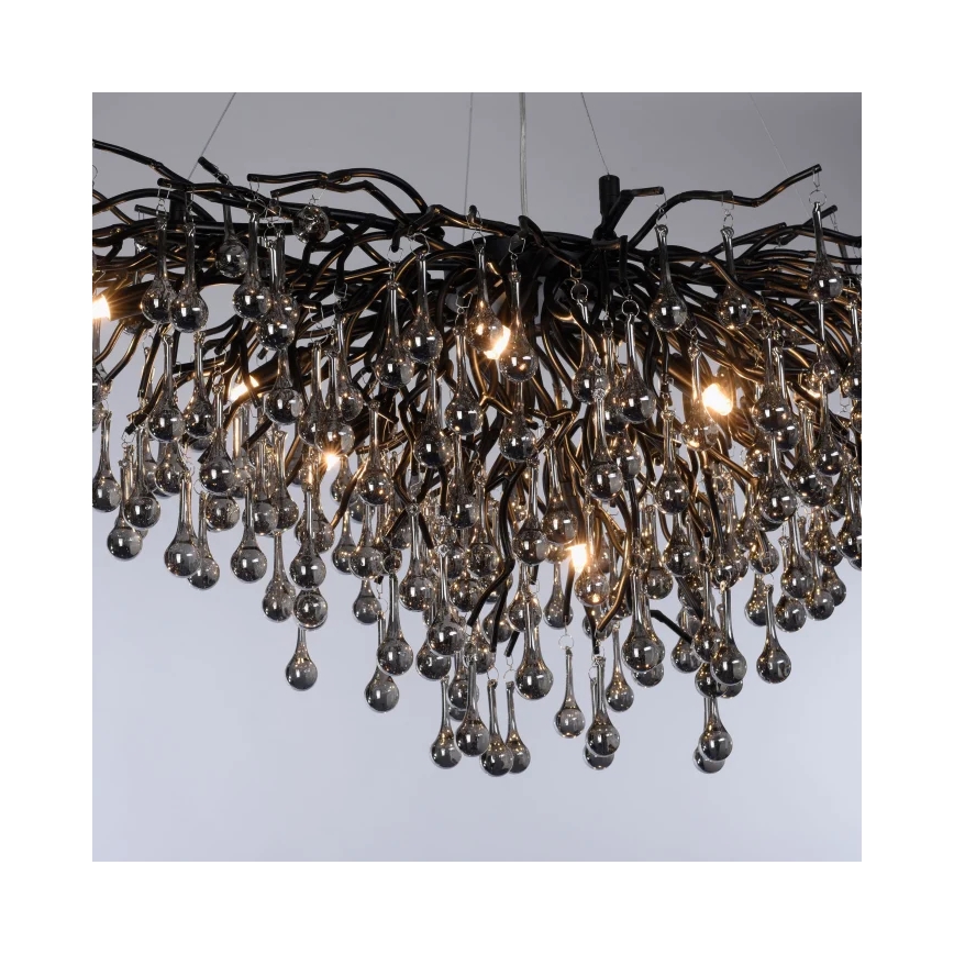 Paul Neuhaus 2192-18 - ICICLE-riippuvalaisin vaijerikiinnityksellä 10xG9/40W/230V 50x100 cm musta