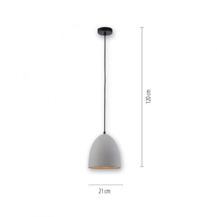 Paul Neuhaus 2231-22 - Kattokruunu johdossa ETON 1xE27/40W/230V betoni