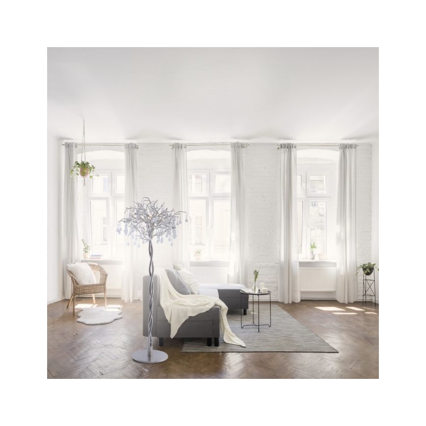 Paul Neuhaus 232-55 - Lattialamppu ICICLE 5xG9/40W230V kiiltävä kromi