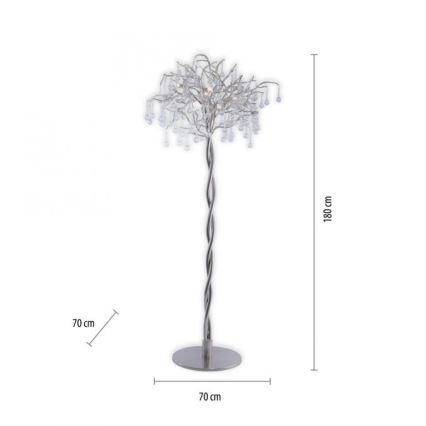 Paul Neuhaus 232-55 - Lattialamppu ICICLE 5xG9/40W230V kiiltävä kromi