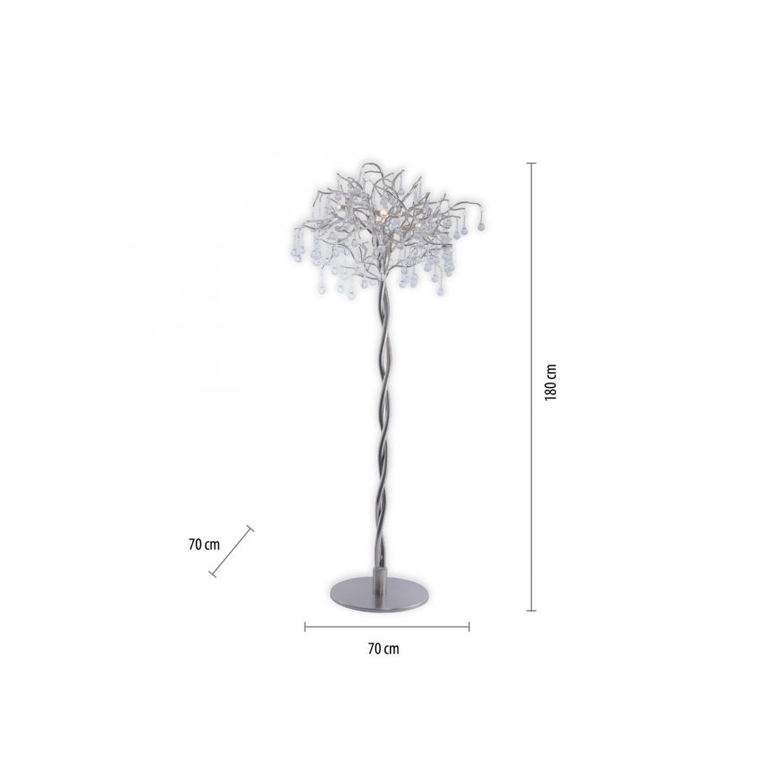 Paul Neuhaus 232-55 - Lattialamppu ICICLE 5xG9/40W230V kiiltävä kromi