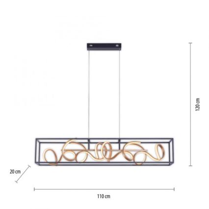 Paul Neuhaus 2416-18 - Himmennettävä LED-kattokruunu narussa SELINA 4xLED/10,2W/230V