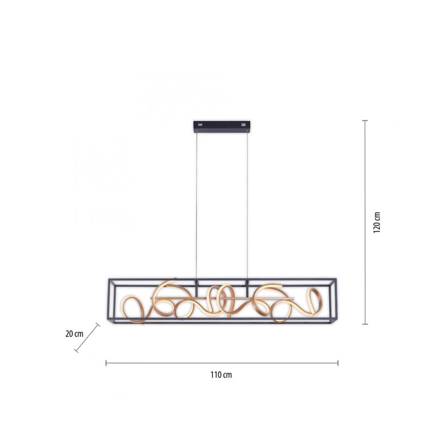 Paul Neuhaus 2416-18 - Himmennettävä LED-kattokruunu narussa SELINA 4xLED/10,2W/230V
