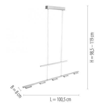 Paul Neuhaus 2446-55 - LED-himmennettävä kattokruunu narussa INIGO 5xLED / 4W / 230V