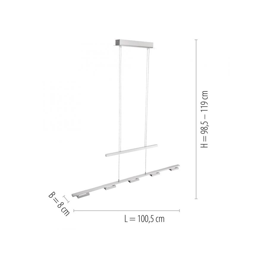 Paul Neuhaus 2446-55 - LED-himmennettävä kattokruunu narussa INIGO 5xLED / 4W / 230V