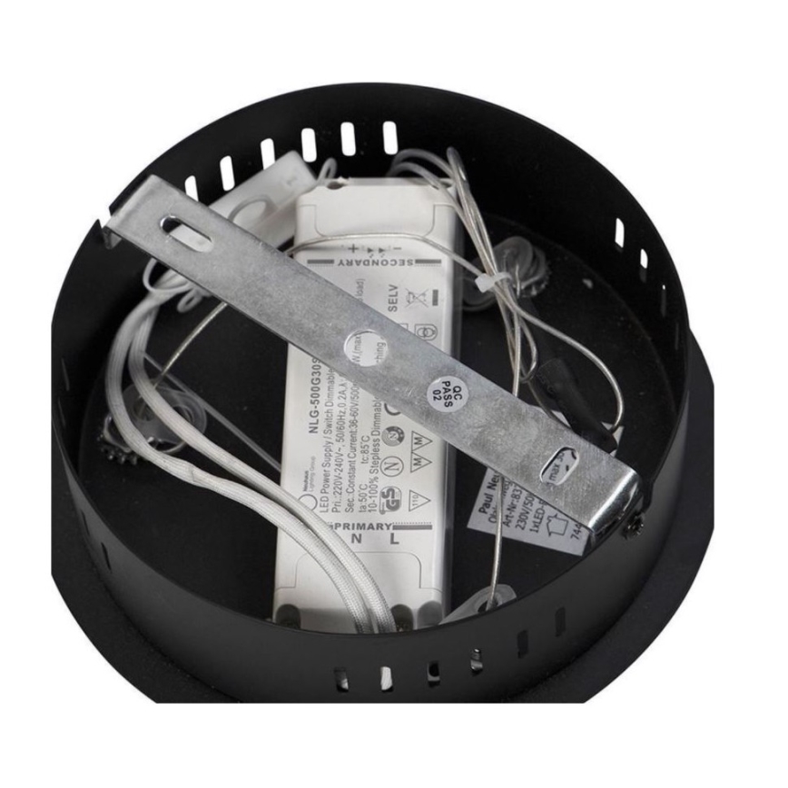 Paul Neuhaus 2472-18 - LED-himmennettävä riippuvalaisin ROMAN LED / 30W / 230V musta