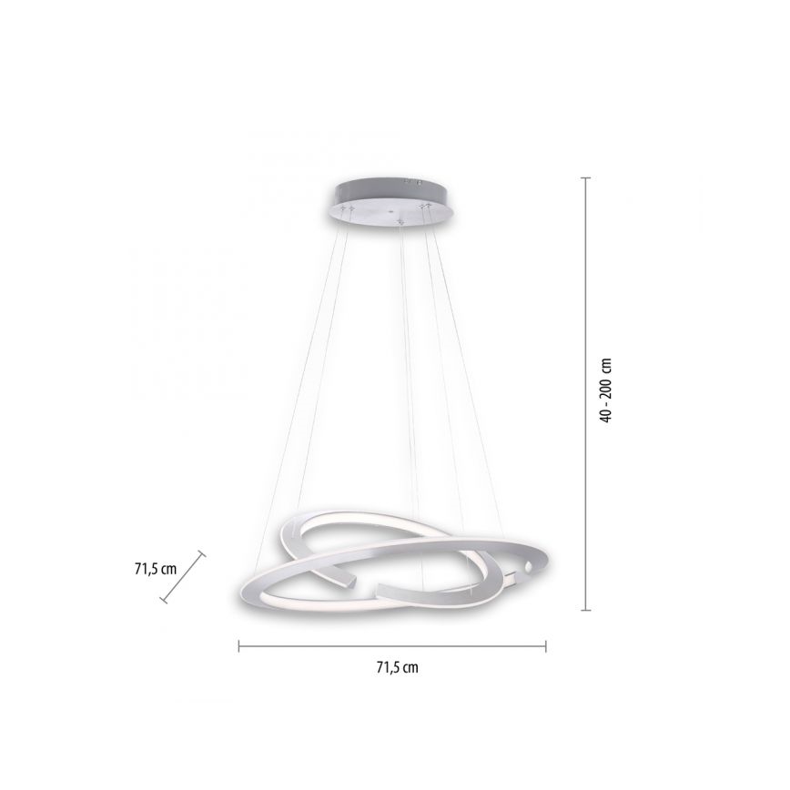 Paul Neuhaus 2491-55 - LED himmennettävä kattokruunu johdolla ALESSA 2xLED/26W/230V + kaukosäädin