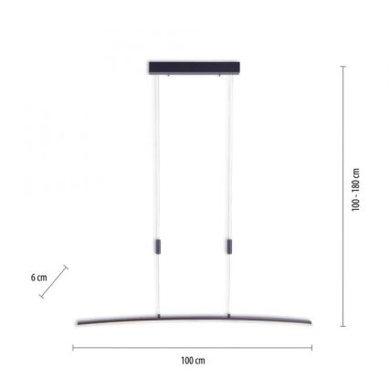 Paul Neuhaus 2530-13 - LED Himmennettävä kattokruunu johdossa JANINA LED/27W/230V