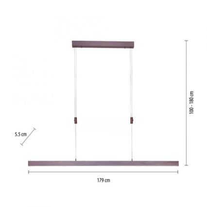 Paul Neuhaus 2568-24 - Himmennettävä LED-kattokruunu johdossa ADRIANA LED/14W/230V 2700-5000K