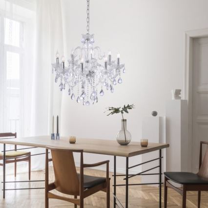 Paul Neuhaus 3081-00 - Kristalli-ketjukattokruunu GRACIA 8xE14/40W/230V