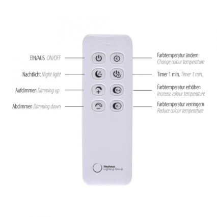 Paul Neuhaus 319-18 - Himmennettävä LED-lattiavalaisin HULA LED/21,5W/230V 2700-5000K + kauko-ohjaus