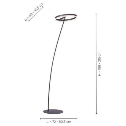 Paul Neuhaus 381-13 - LED Himmennettävä lattialamppu TITUS LED/19,5W/230V
