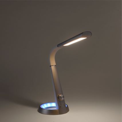 Paul Neuhaus 4591-95 - LED RGB Himmennettävä pöytälamppu BILL LED/5,7W/230V 3000-6500K USB + LED/1,6W mattakromi