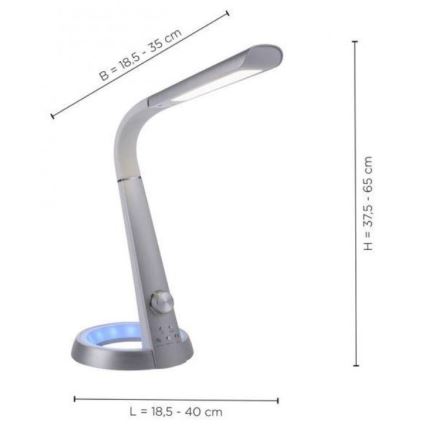 Paul Neuhaus 4591-95 - LED RGB Himmennettävä pöytälamppu BILL LED/5,7W/230V 3000-6500K USB + LED/1,6W mattakromi