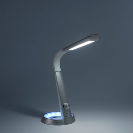 Paul Neuhaus 4591-95 - LED RGB Himmennettävä pöytälamppu BILL LED/5,7W/230V 3000-6500K USB + LED/1,6W mattakromi