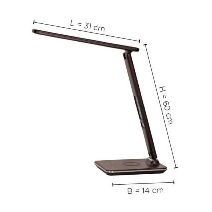 Paul Neuhaus 4595-23 - LED Himmennettävä lamppu langattomalla latauksella ADRIANO LED/5W/230V ruskea