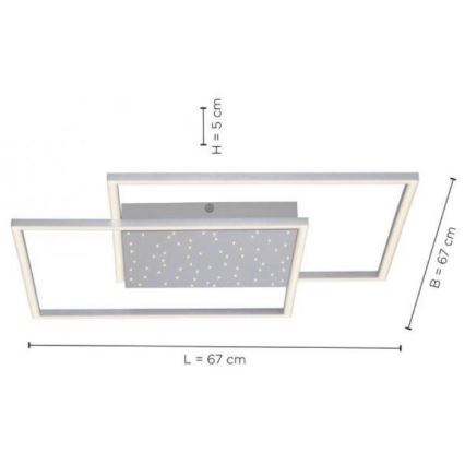 Paul Neuhaus 6024-55 - LED Himmennettävä pinta-asetettava kattokruunu YUKI LED/49W/230V + kauko-ohjain