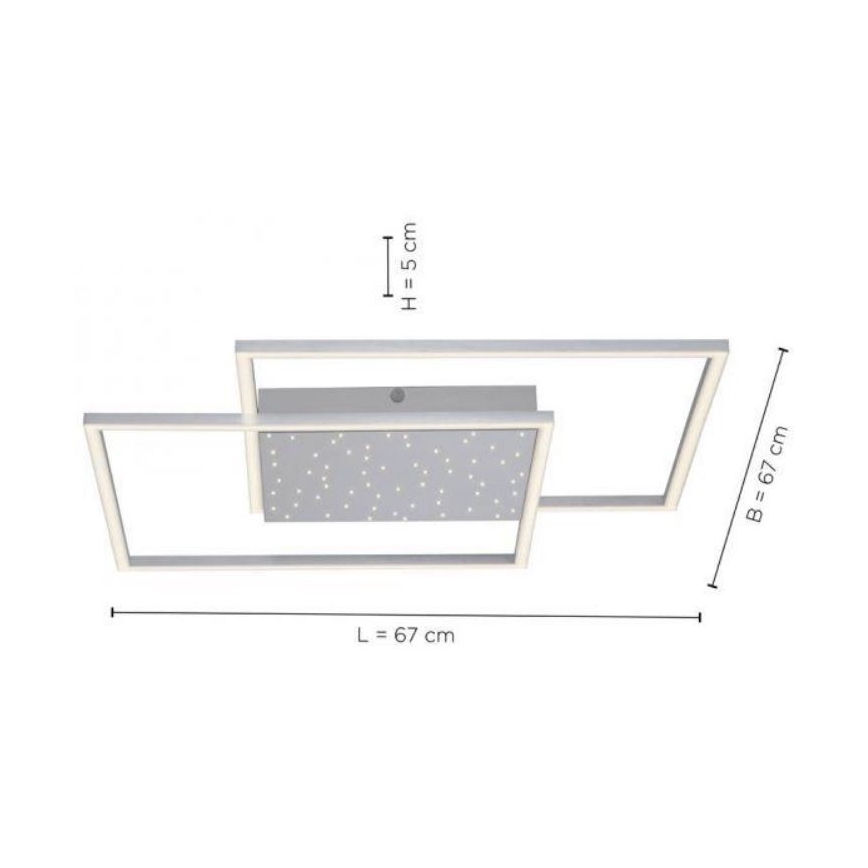 Paul Neuhaus 6024-55 - LED Himmennettävä pinta-asetettava kattokruunu YUKI LED/49W/230V + kauko-ohjain