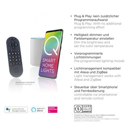 Paul Neuhaus 6071-18 - Himmennettävä LED-kattovalaisin Q-PIATO LED/35W/230V halkaisija 51 cm 2700-5000K Wi-Fi + kauko-ohjaus