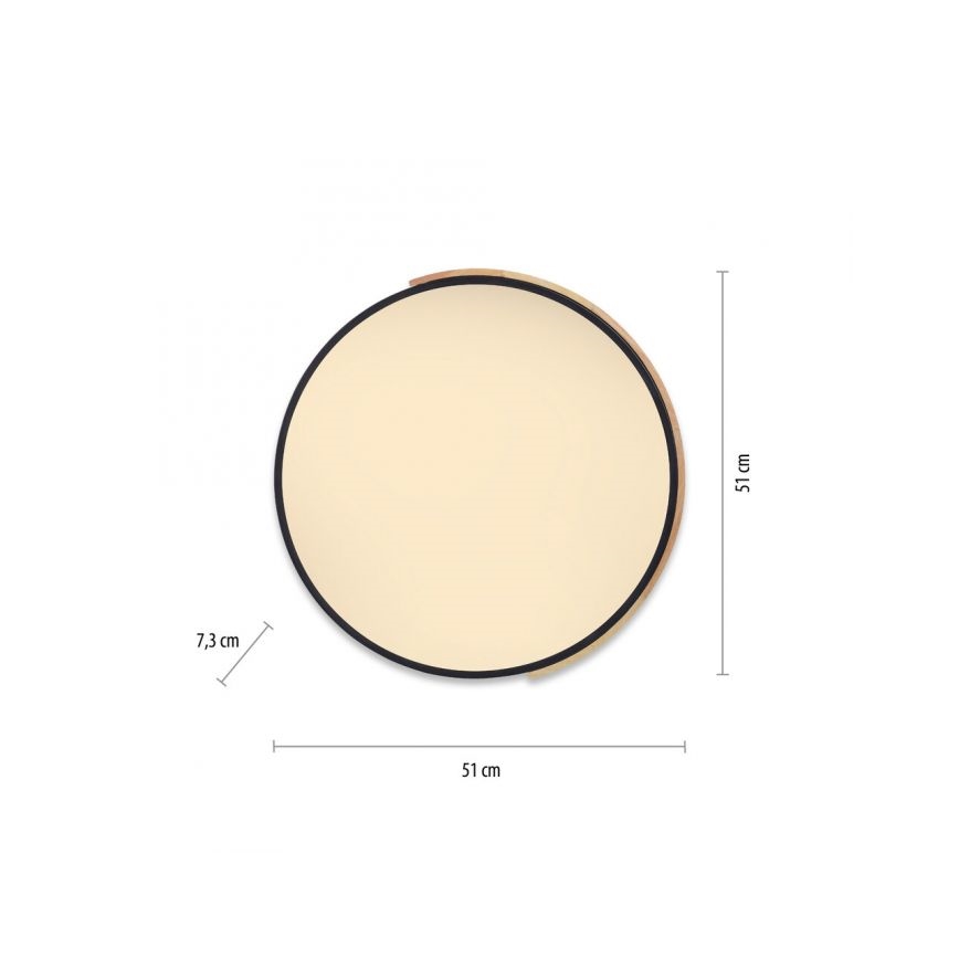 Paul Neuhaus 6071-18 - Himmennettävä LED-kattovalaisin Q-PIATO LED/35W/230V halkaisija 51 cm 2700-5000K Wi-Fi + kauko-ohjaus