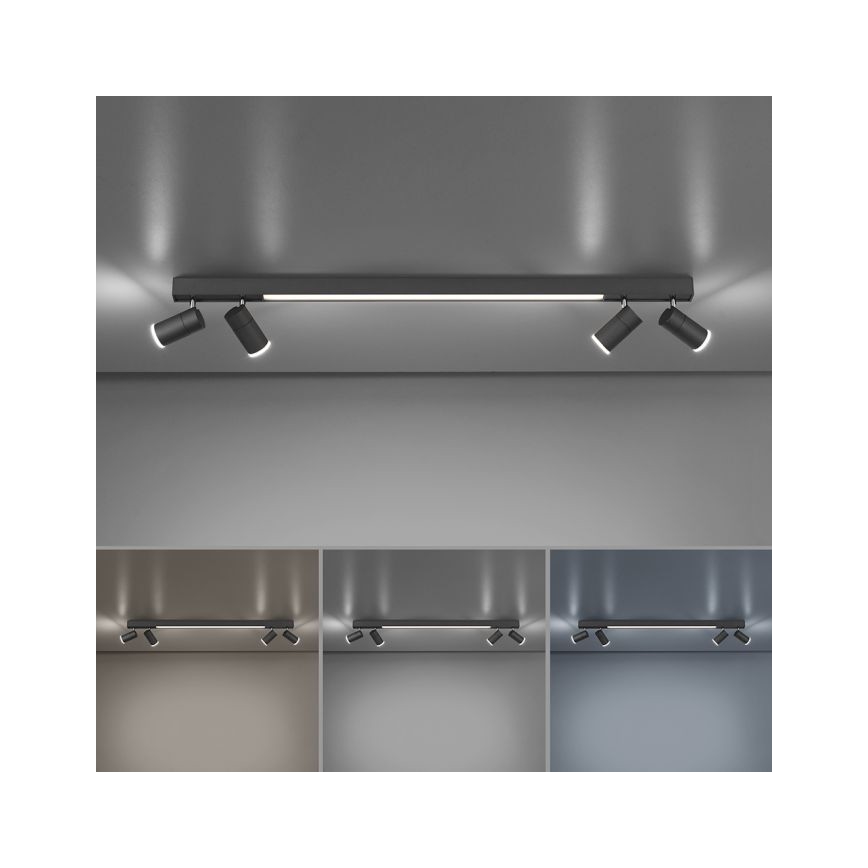 Paul Neuhaus 6121-13 - PURE himmennettävä LED-kohdevalaisin 4xLED/4W/230V + LED/9W 2700-5000K + kaukosäädin