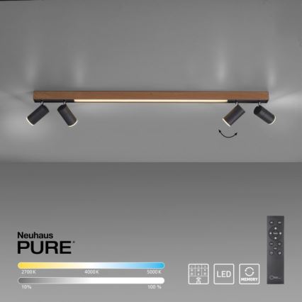Paul Neuhaus 6121-79 - Himmennettävä LED-kohdevalo PURE 4xLED/4W/230V + LED/9W 2700-5000K + kauko-ohjaus