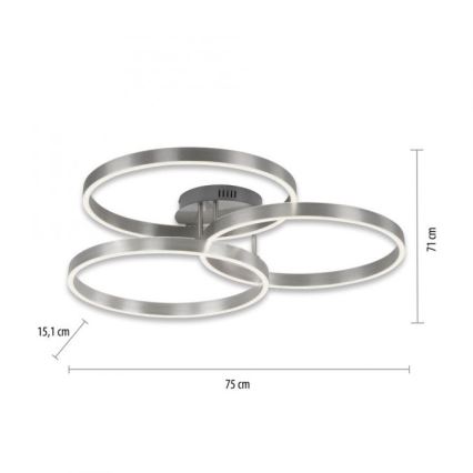 Paul Neuhaus 6233-55 - Himmennettävä LED-kattovalaisin PAAN LED/45,5W/230V 2700-5000K + kauko-ohjaus