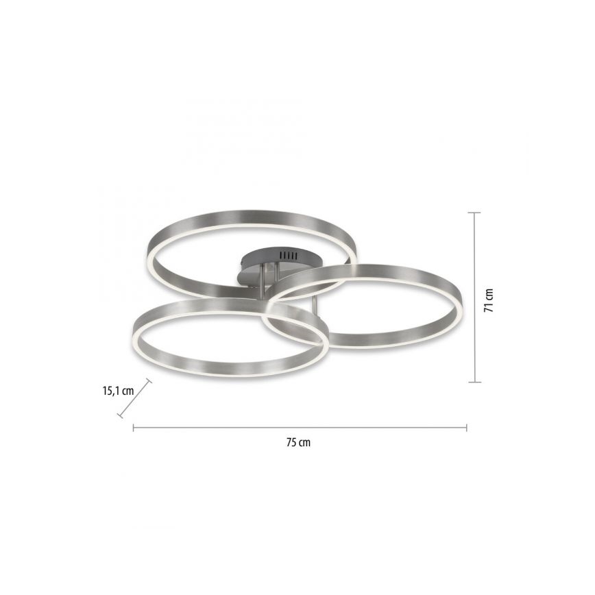 Paul Neuhaus 6233-55 - Himmennettävä LED-kattovalaisin PAAN LED/45,5W/230V 2700-5000K + kauko-ohjaus