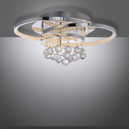 Paul Neuhaus 6267-17 - Himmennettävä LED-kattovalaisin ROTAZO LED/32W/230V halkaisija 45 cm kiiltävä kromi